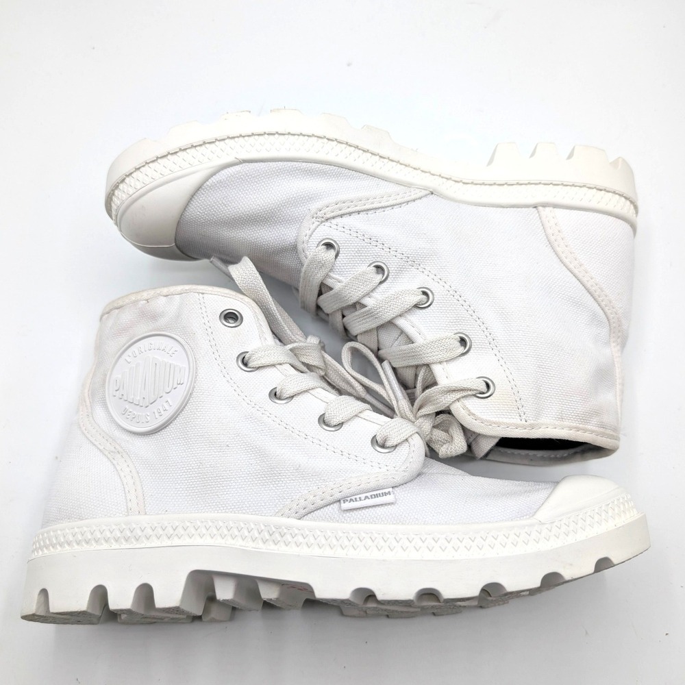 Palladium Pampa Hi Canvas Boots Star White High Top Sneakers Womens